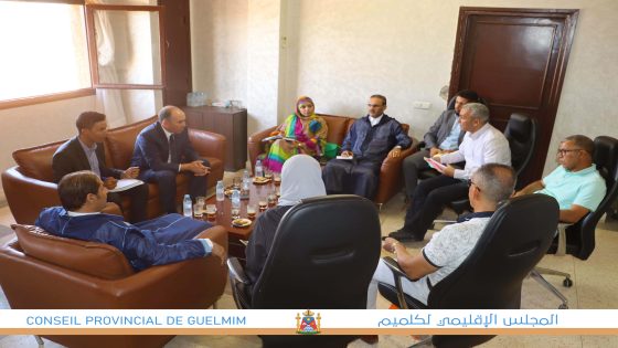 رئيس المجلس الإقليمي يعقد لقاء مع المدير العام لوكالة الإنعاش والتنمية الإقتصادية والإجتماعية للأقاليم الجنوبية، ورئيسة المجلس الجماعي للشاطئ الأبيض